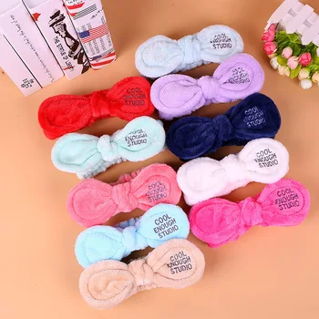 

Fashion letter butterfly end hair band Female cute flannel makeup temperament elastic hair band multi-color optional