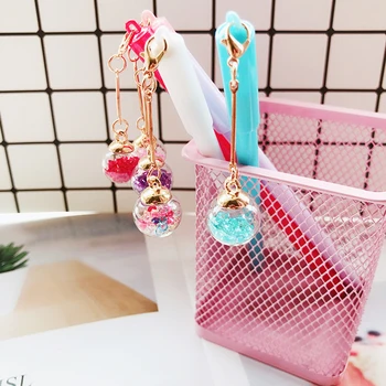 

4Pcs/lot Crystal Pendant Gel Pen Star Diamond Wish Ball Black Color Ink Pen Gift Stationery Office School