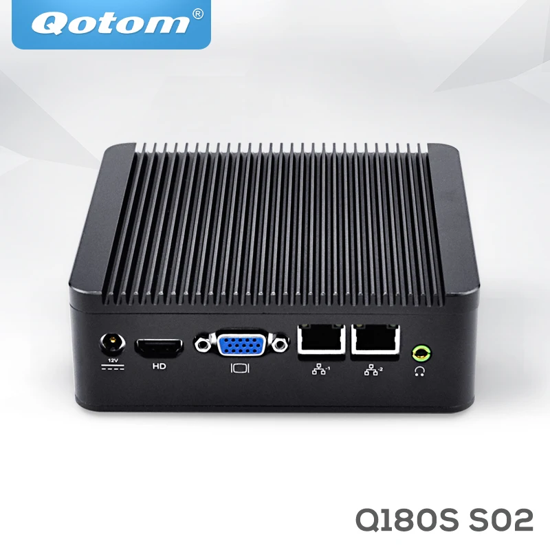 

Qotom Fanless Mini PC Computer Celeron j1800 dual lan Micro pc 2.41GHz dual core Industrial Computer Linux Thin Client