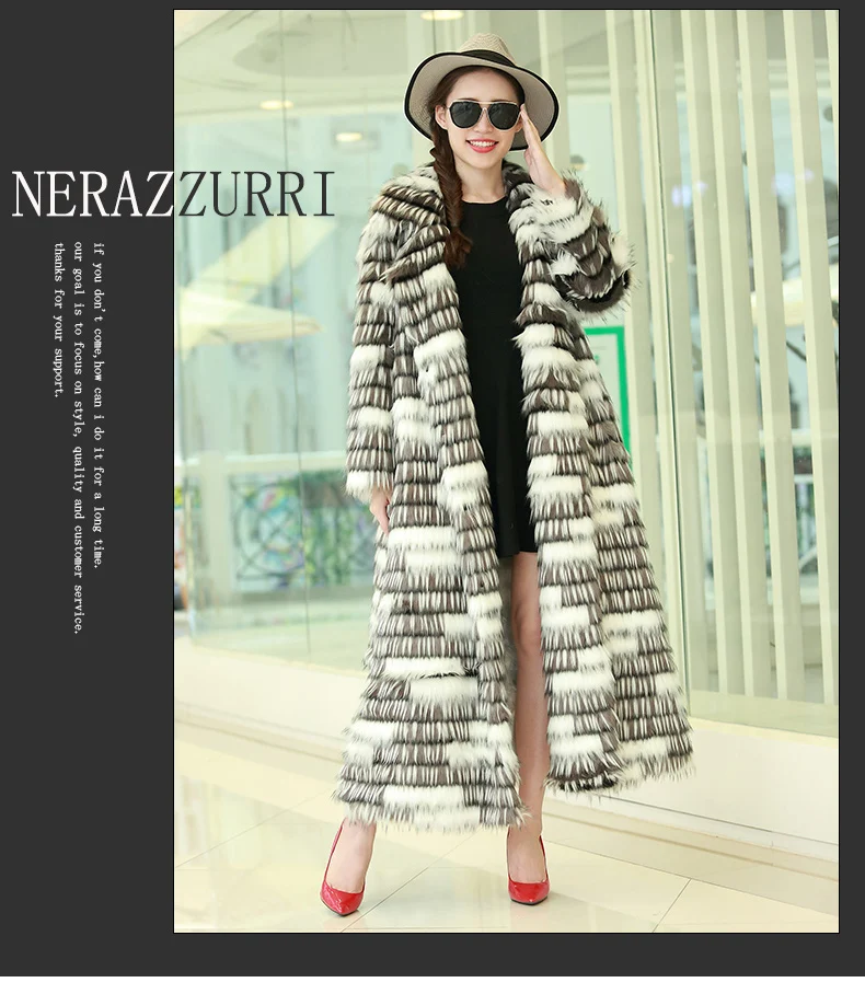 Nerazzurri зимнее пальто из искусственного меха для женщин, длинное, красочное, лохматое, макси, верхняя одежда, пушистая лиса меховое пальто 4xl 5xl 6xl 7xl шуба из искусственного меха большого размера теплое эко шуба