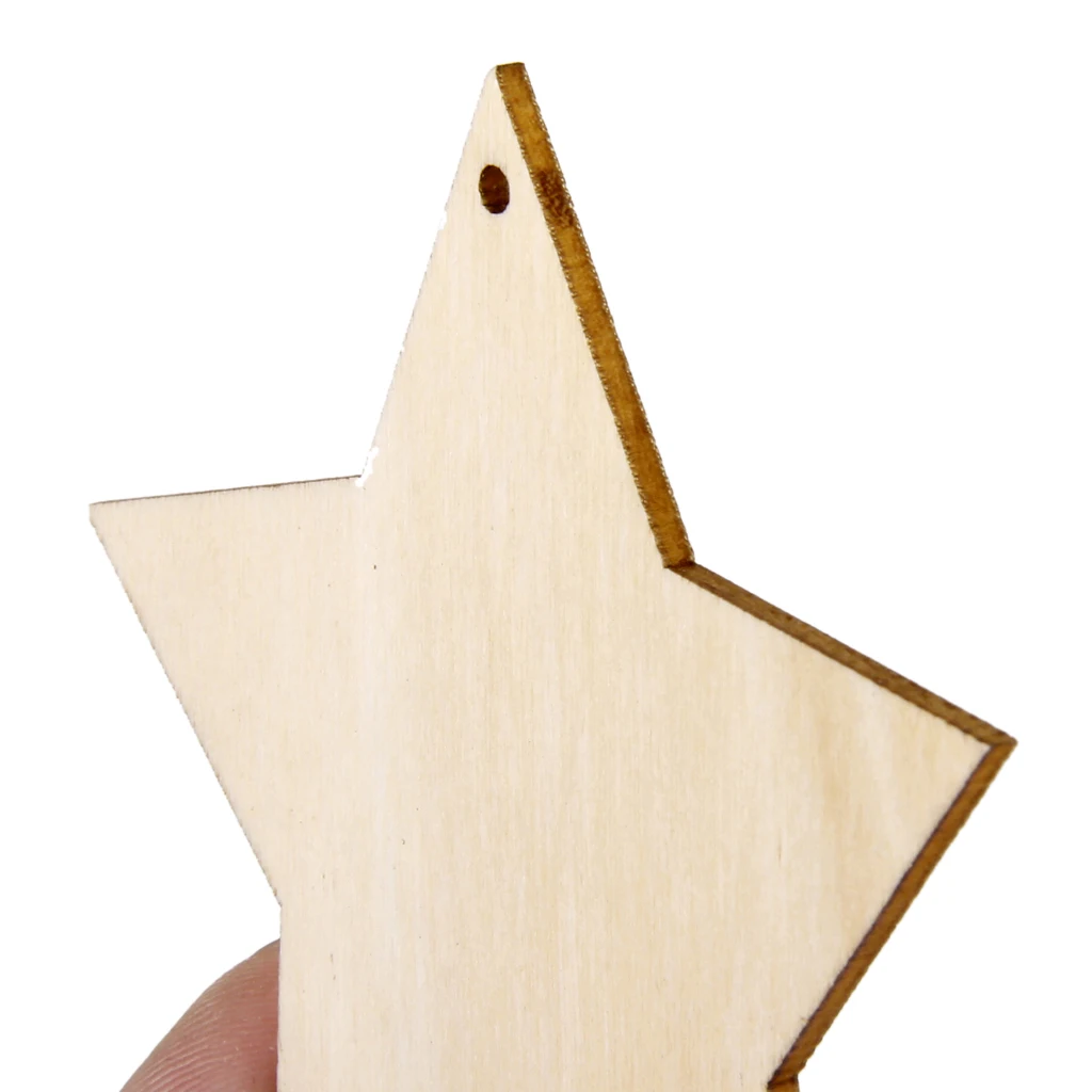 25pcs Rustic Wooden DIY Projects Unfinished Wood Stars Button Cutouts Craft Cardmaking Scrapbooking Embellishments Supplies 