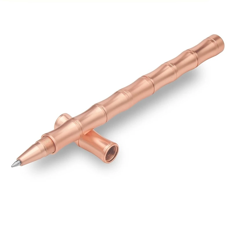 

Ball Pen, Micro-Point (0.5mm), Brass Bamboo Ballpoint Black Gel Ink Twist Rollerball Pen (Rose Gold Barrel), Gift Office Suppl