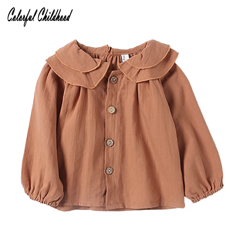 Baby girls blouse fashion kids Ruffles Collar cotton shirts little baby blouses princess baby