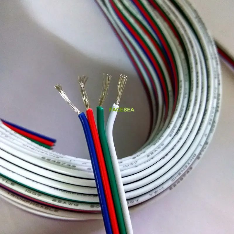 100 м электрический провод из луженой меди 4 Pin 22AWG удлинитель RGB соединитель для ws2801