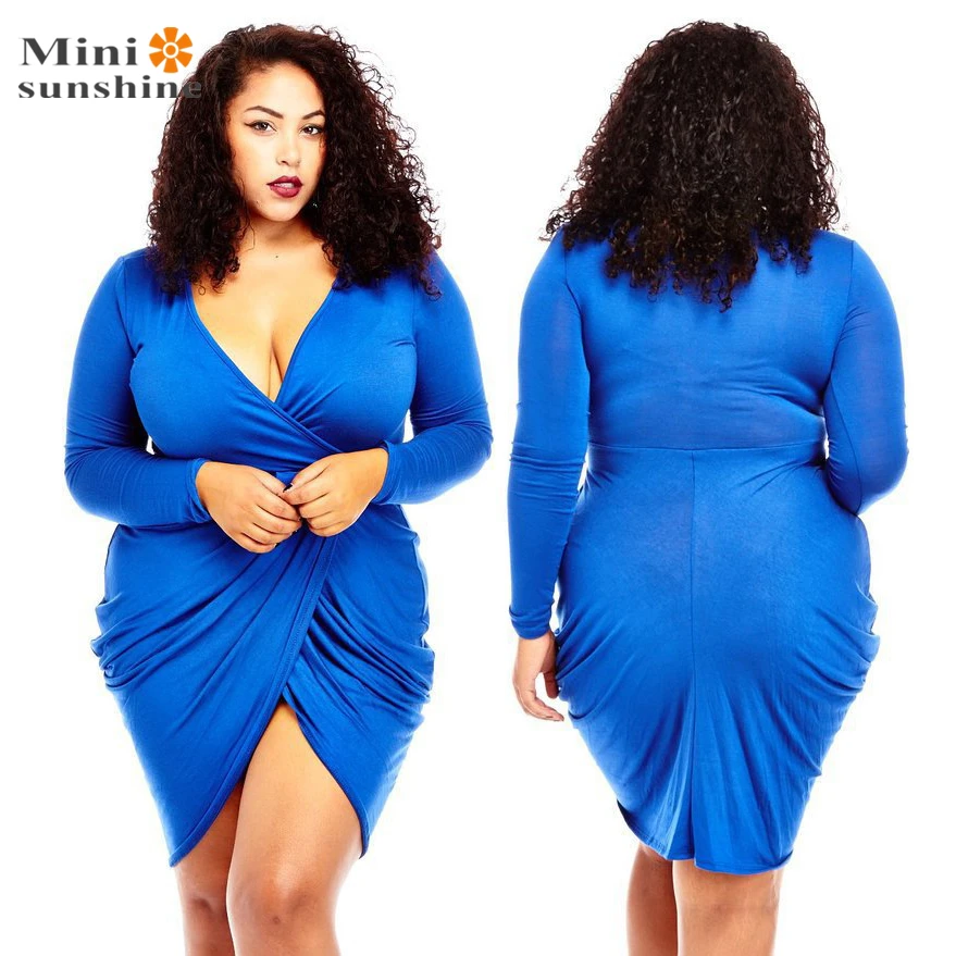 XL/XXL/3XL Plus Size 2016 Autumn Women Sexy Fashion Dresses Bodycon