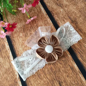 

60pcs/lot Wide Lace Headband With 5 petals For Toddlers Kids