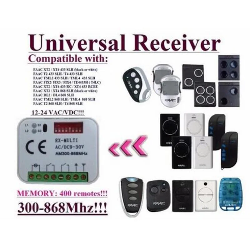 

new FAAC XT2 XT4 868SLH Self Rolling Code Remote Control 300MHz + 868 MHz Receiver Free shipping