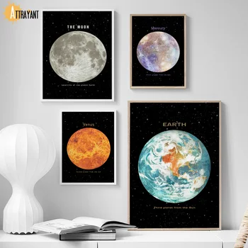 

Earth Mars Planets Solar System Galaxy Wall Art Canvas Painting Nordic Posters And Prints Wall Pictures For Living Room Decor