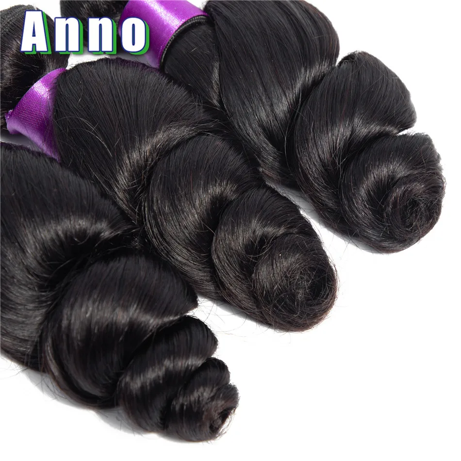 Anno Brazilian Hair Weave Bundles With Closure Middle/Free/Three Brazilian Loose Wave 4 Bundles With Closure Non Remy Human Hair Anno Brazilian Hair Weave Bundles With Closure Middle/Free/Three Brazilian Loose Wave 4 Bundles With Closure Non Remy Human Hair