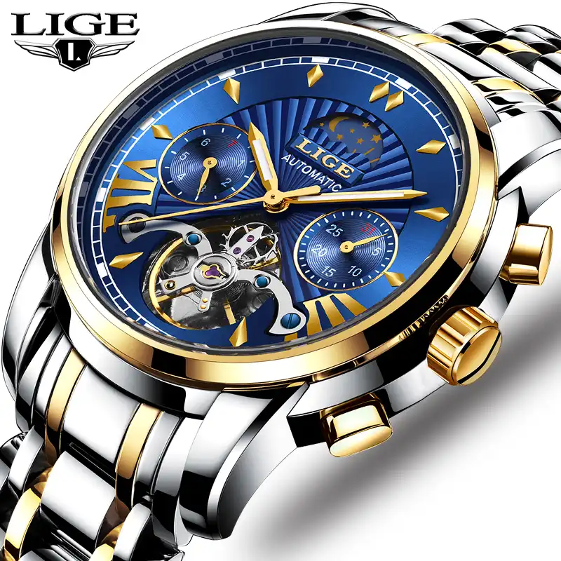 lige automatic mechanical watch
