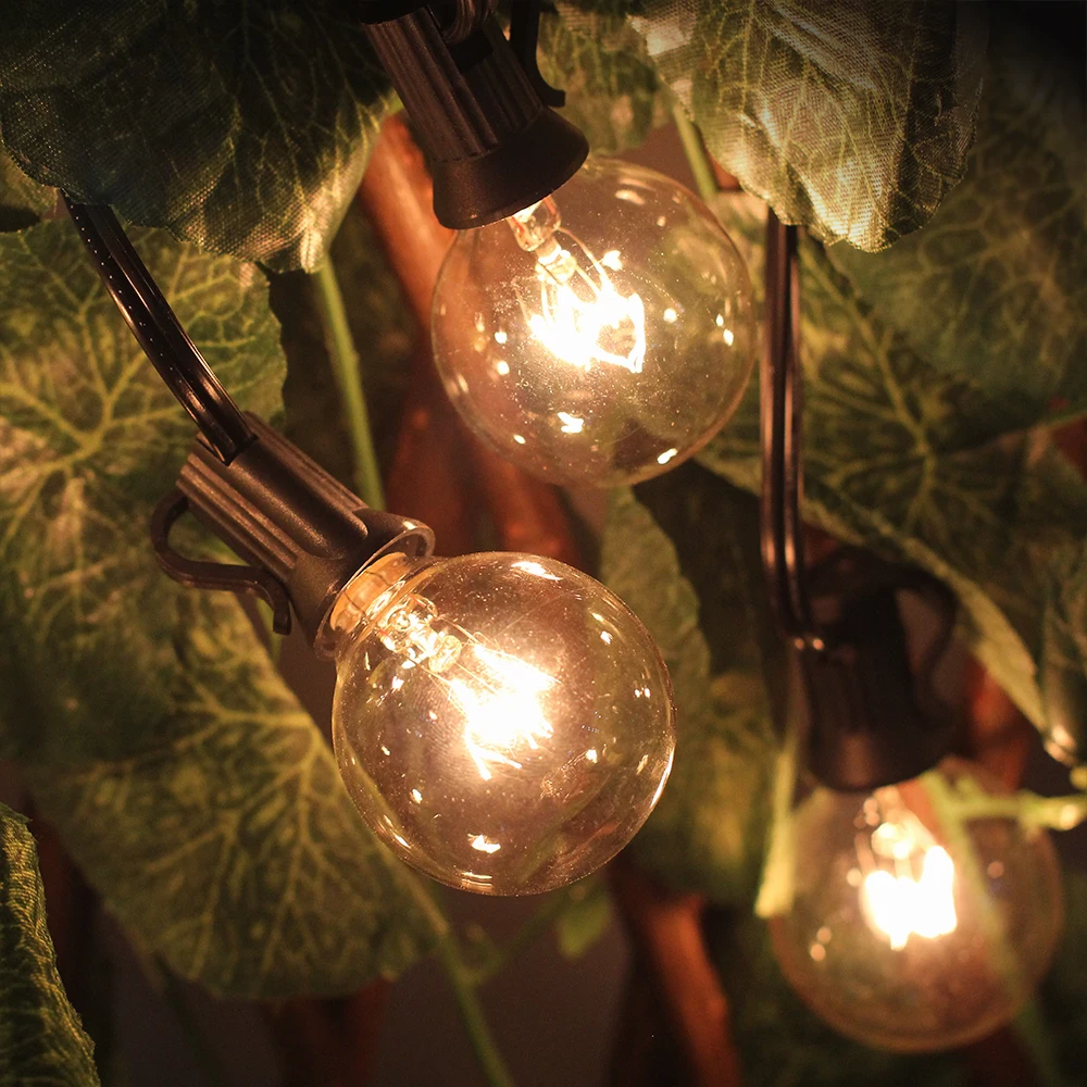Alistado para Decoração de Luz Interior e Exterior para Jardim Luzes da Corda com 25 Cordas Globo Lâmpadas Claras 25ft ul Pátio Festa G40 12 globe string
