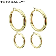 TOTASALLY Gold/ Silver Color Big Circle Hoop Earrings for Women Simple Metal Round Earrings Minimalist Jewelry Wholesale TOTASALLY Gold/ Silver Color Big Circle Hoop Earrings for Women Simple Metal Round Earrings Minimalist Jewelry Wholesale