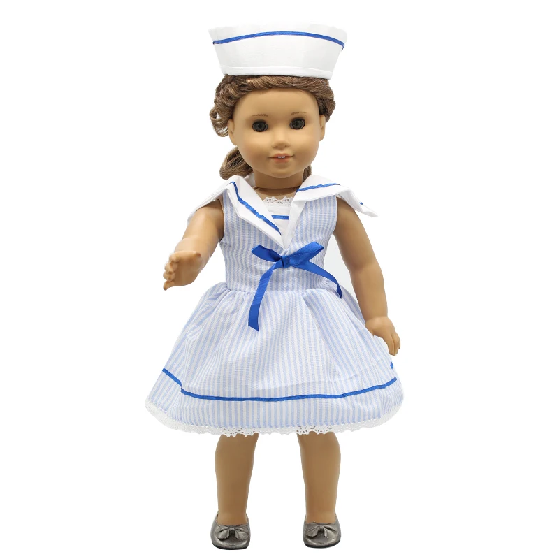 American Girl Dolls Clothes US Navy Striped Dress Nurse Dress + Hat Cosplay for 18 inch Doll Accessories Girl Gift X-46 american-doll-clothes : image American Girl Dolls Clothes US Navy Striped Dress Nurse Dress + Hat Cosplay for 18 inch Doll Accessories Girl Gift X-46 american-doll-clothes