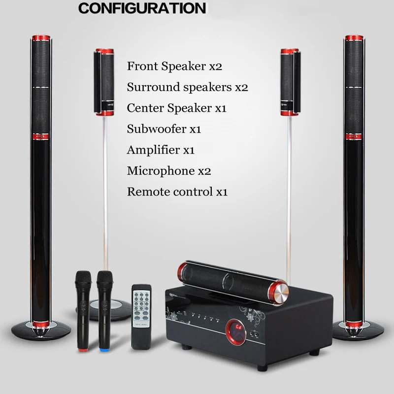 New Genuine Frets 5.1 Home Theater Speaker LCD TV With Bluetooth Remote Control Living Room Stereo Surround Speakers