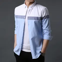 2019 Новая Осенняя Модная брендовая рубашка мужская хлопковая Высококачественная приталенная уличная одежда с длинным рукавом Японская