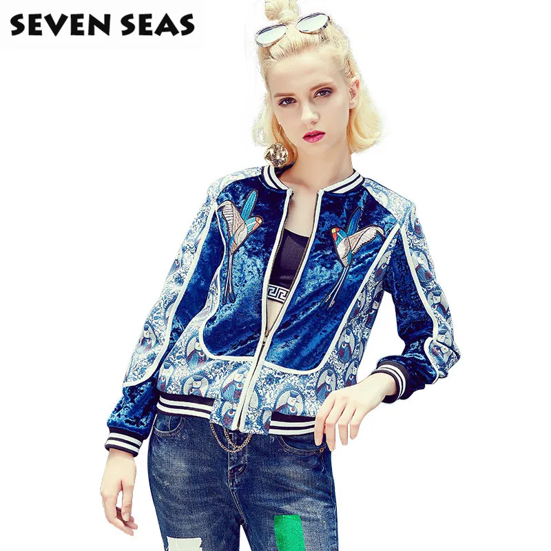 New Punk Rave Sequin Jackets Chic Embroidery Bomber Jacket Women Basic