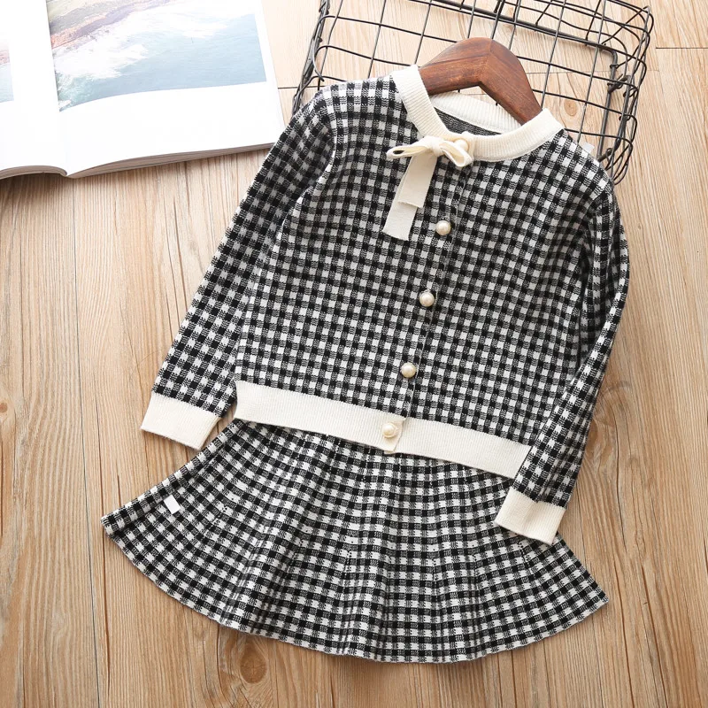 

baby girls sweater clothing set knitted clothes suit shirt + Short skirt 2 pieces outfits Kids cotton Christmas wear 4 years 3T