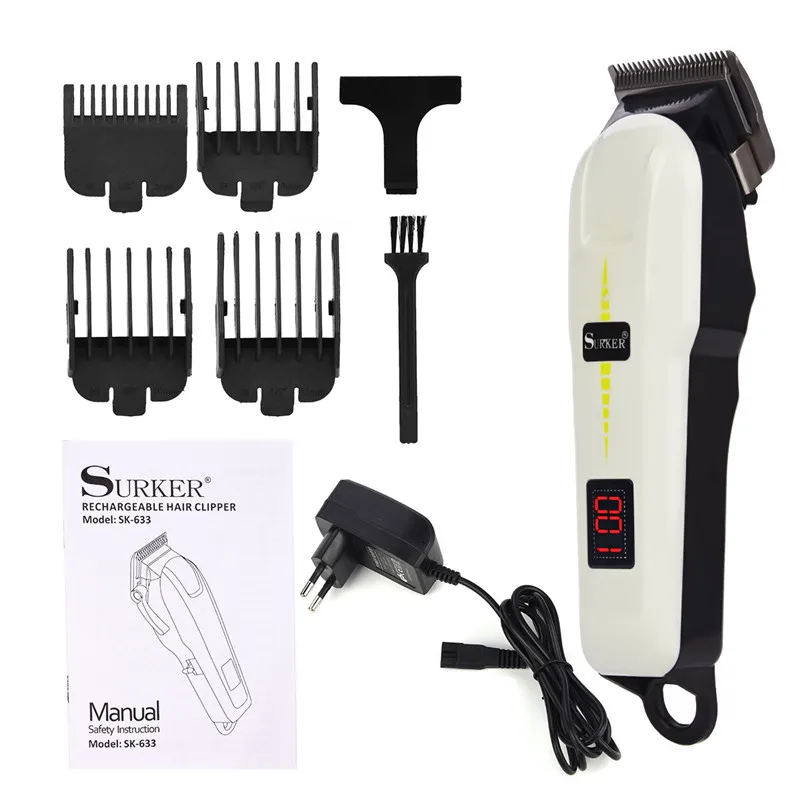 

100~240V Surker Hair Clippper Rechargeable Professional Hair Cutter Electric Hair Trimmer Men Beard Trimmer Haircut Salon Tool