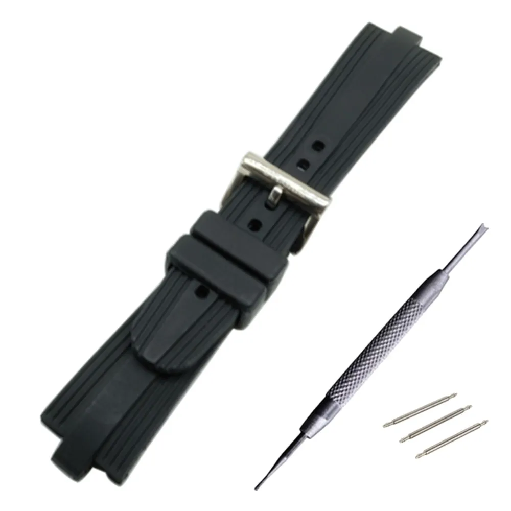 Черный резиновый/силиконовый аквалангист ремешок для часов Ремешок для Fit BVLG 22 мм X 7 мм