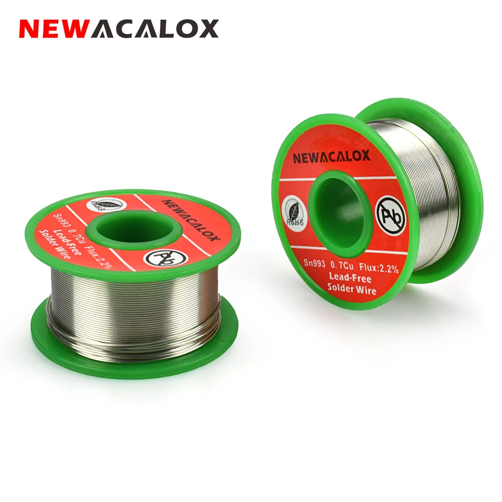 NEWACALOX 0,6 мм без свинца канифоль ядро припоя Sn993 Pb007 Cu0.7 с флюсом 2.2% для электрической пайки без мойки
