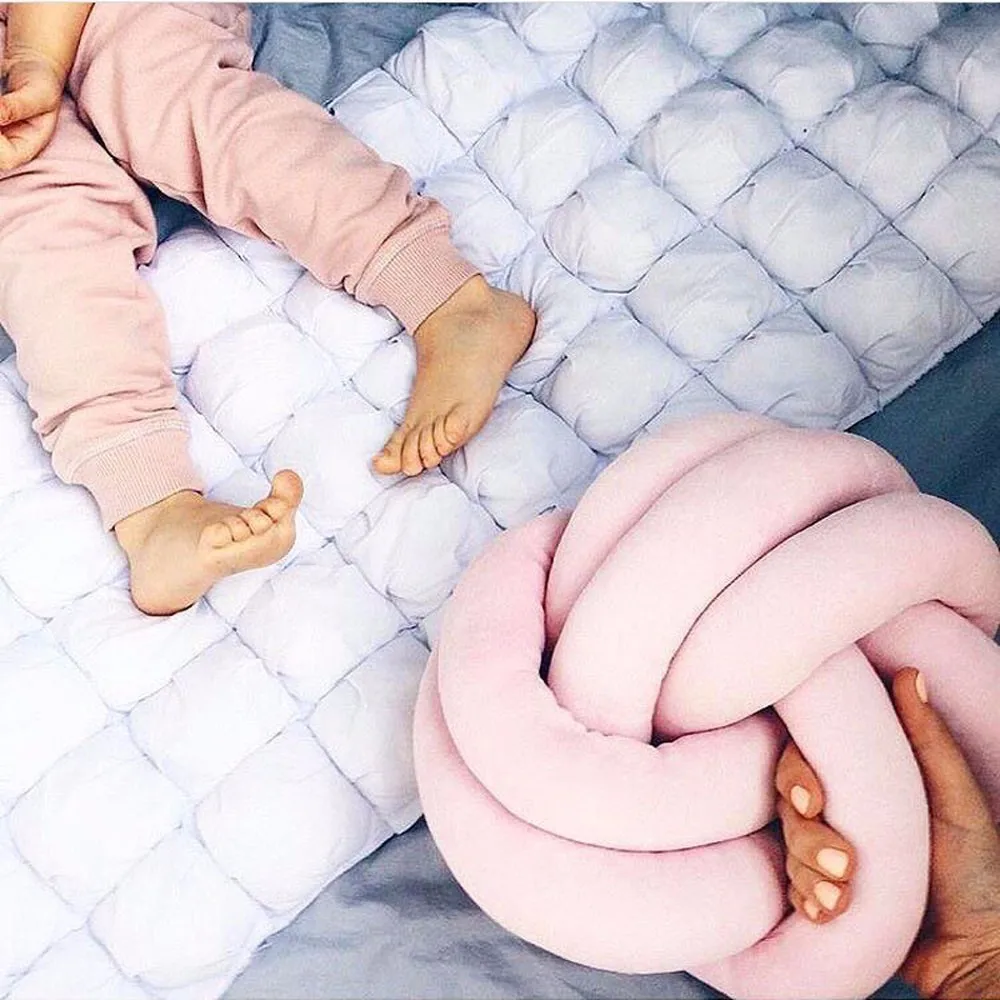 Новая подушка Детские однотонные хлопковые повязки с узлом мяч Подушка детский успокаивающий куклы сна для детей украшения для мальчиков кровать комната 18 см