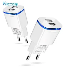 5V 2A EU штекер светодиодный светильник 2 USB адаптер для мобильного телефона настенное зарядное устройство микро данных Быстрая зарядка для iPhone 5 6 iPad samsung