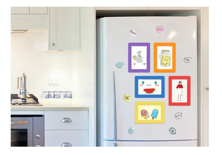 930 Magnetic Picture Frames Fridge Magnets Refrigerator Decor Flexible Multicolor Square Photo Frame with EVA Surface Fridge Decor_04