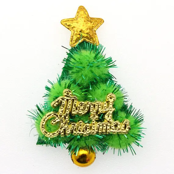 50pcs Glitter Pom poms Merry Christmas Home Decoration Flatback Flet Green Xmas Tree Party DIY Accessories