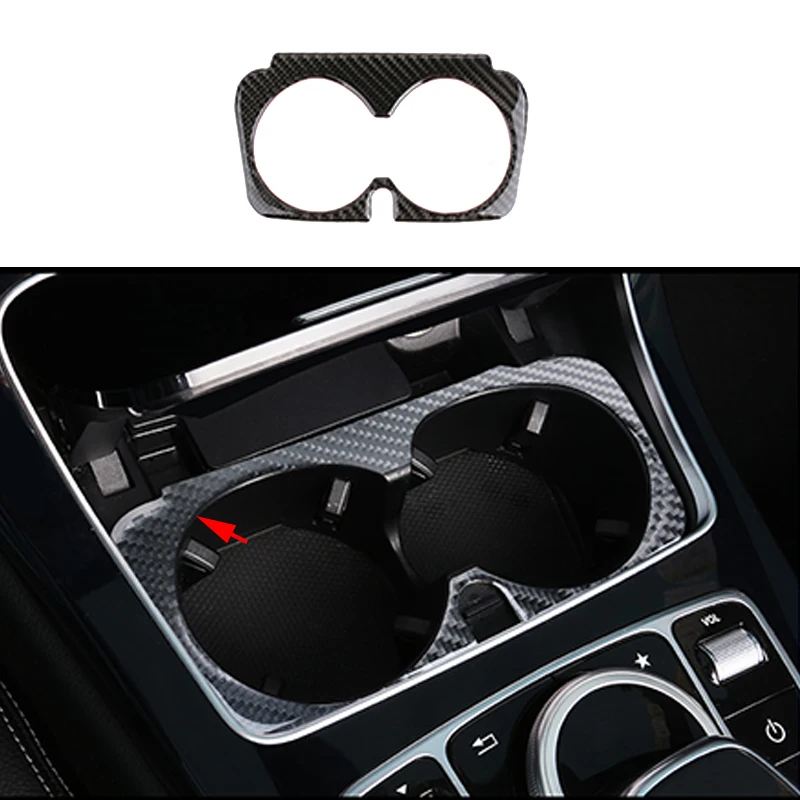 100 Genuine Carbon Fiber Water Cup Holder Cover Trim For Mercedes Benz
