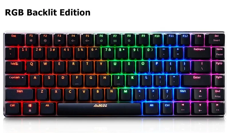 Ajazz AK33 RGB/три цвета/одна подсветка игровая механическая клавиатура 82 клавиши синий/черный переключатель сплав база USB Проводная клавиатура
