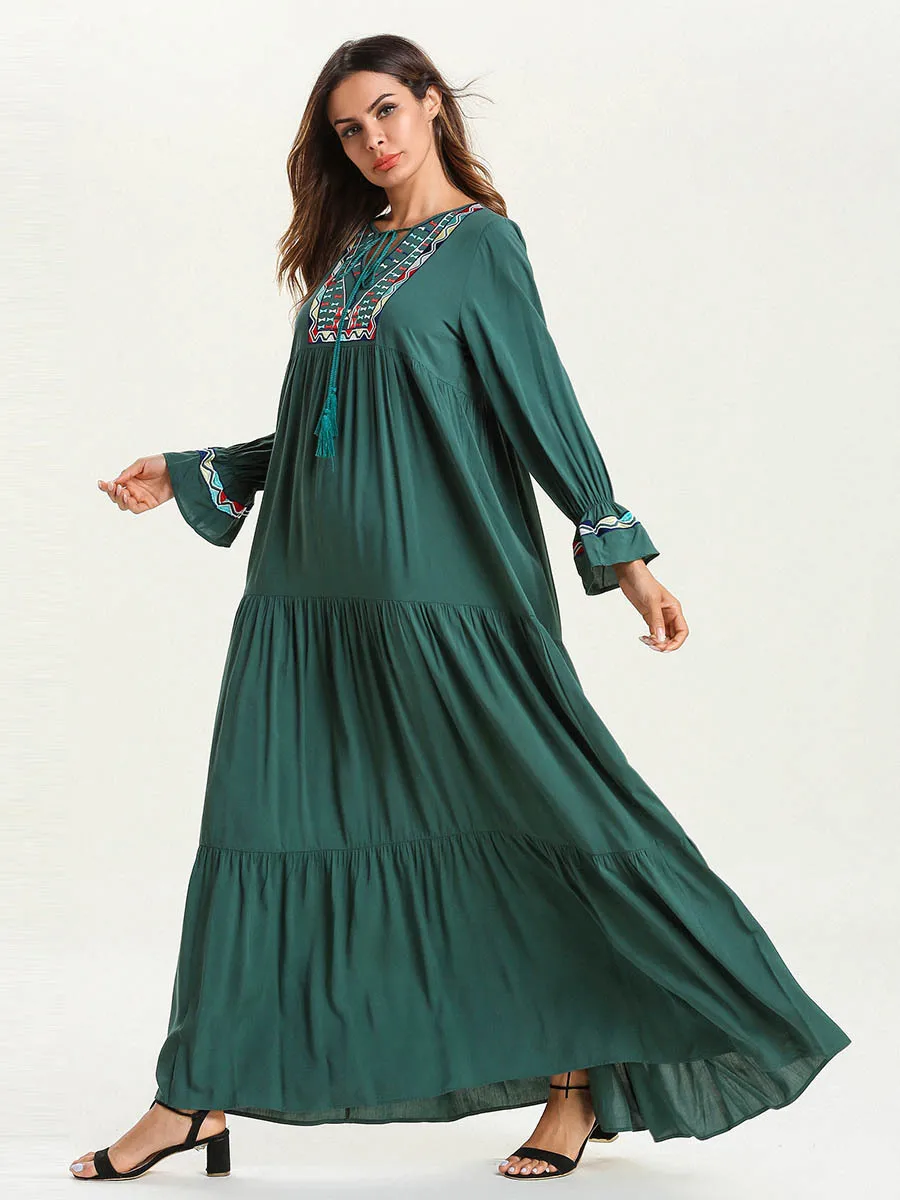 Женское мусульманское длинное платье для девочки abaya Дубай кафтан Турецкая