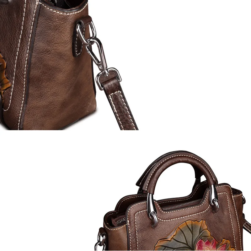 AETOO Female retro leather handbag, casual shoulder oblique strap lady postman bag, simple head-layer cowhide woman bag