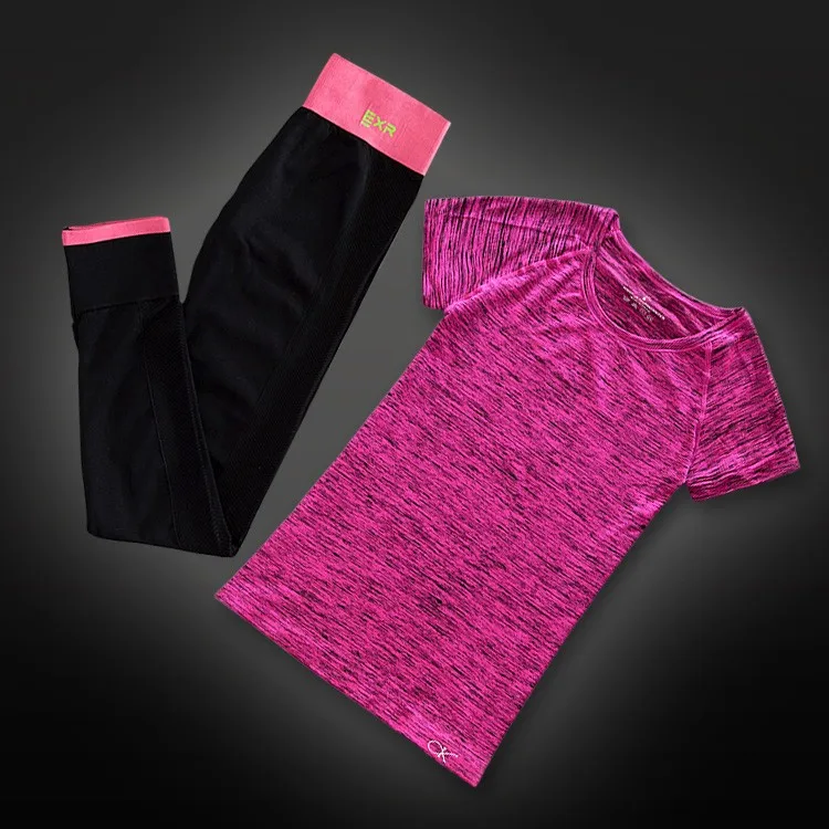 Женский комплект из двух предметов, рубашка для йоги и капри, спортивные костюмы для бега, спортивный костюм для фитнеса и спортзала, быстросохнущие леггинсы, штаны