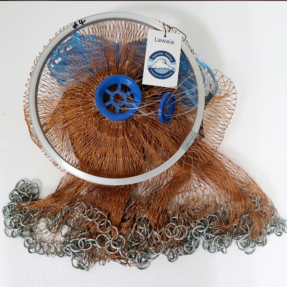 Lawaia Fishing Net Four Generation Aluminum Ring Green Netting Cast Net Iron Pendant American Fish Netting Green 