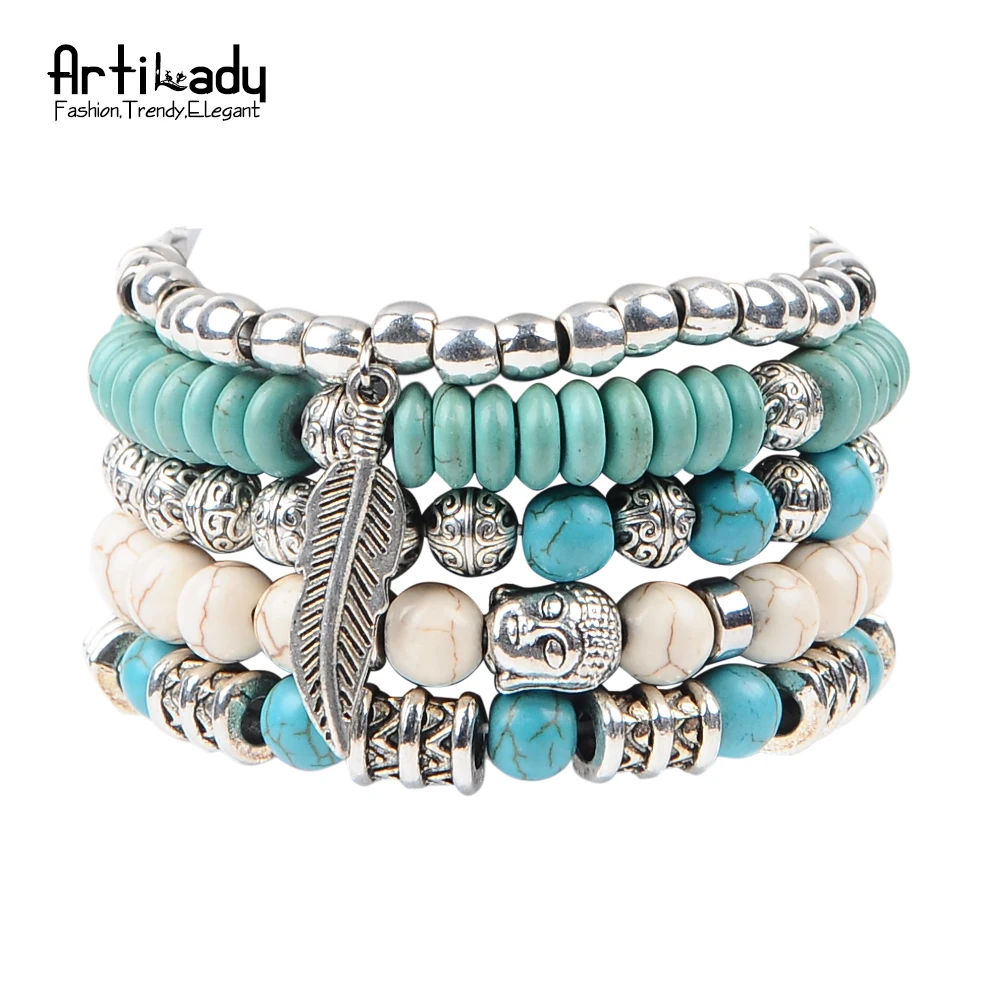 Prix pour Artilady nouveau bouddha perles 5 pcs ensemble bracelets boho pierre bracelet ensemble pour déclaration femmes bijoux parti cadeau Prix pour Artilady nouveau bouddha perles 5 pcs ensemble bracelets boho pierre bracelet ensemble pour déclaration femmes bijoux parti cadeau