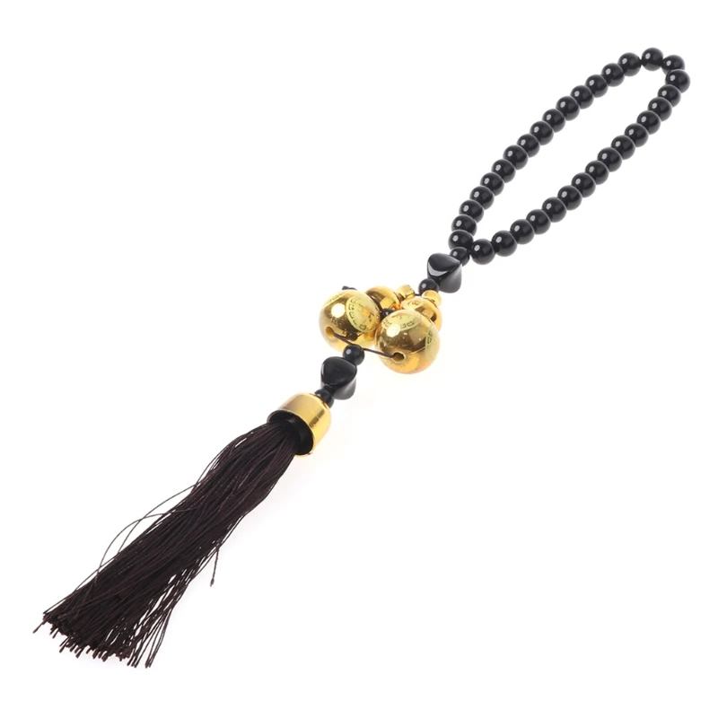 

Gold Plated Double Gourd Amulet Talisman Gift Pendant Car Rear View Mirror Decor 10166