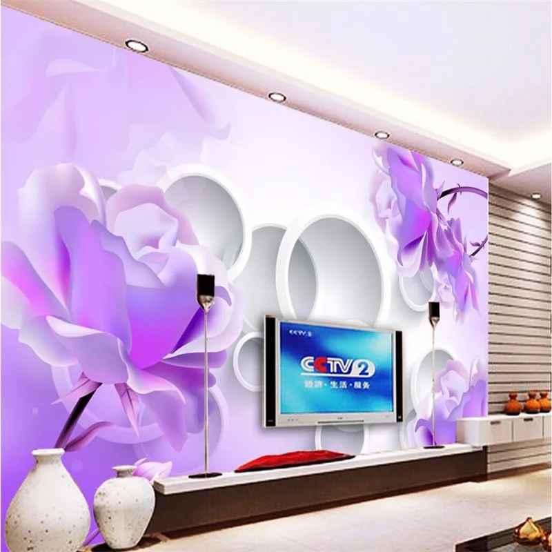 Large-Painting-Home-Decor-Purple-lotus-flower-circle-Hotel-Background-Modern-Mural-for-Living-Room-Murales (1)