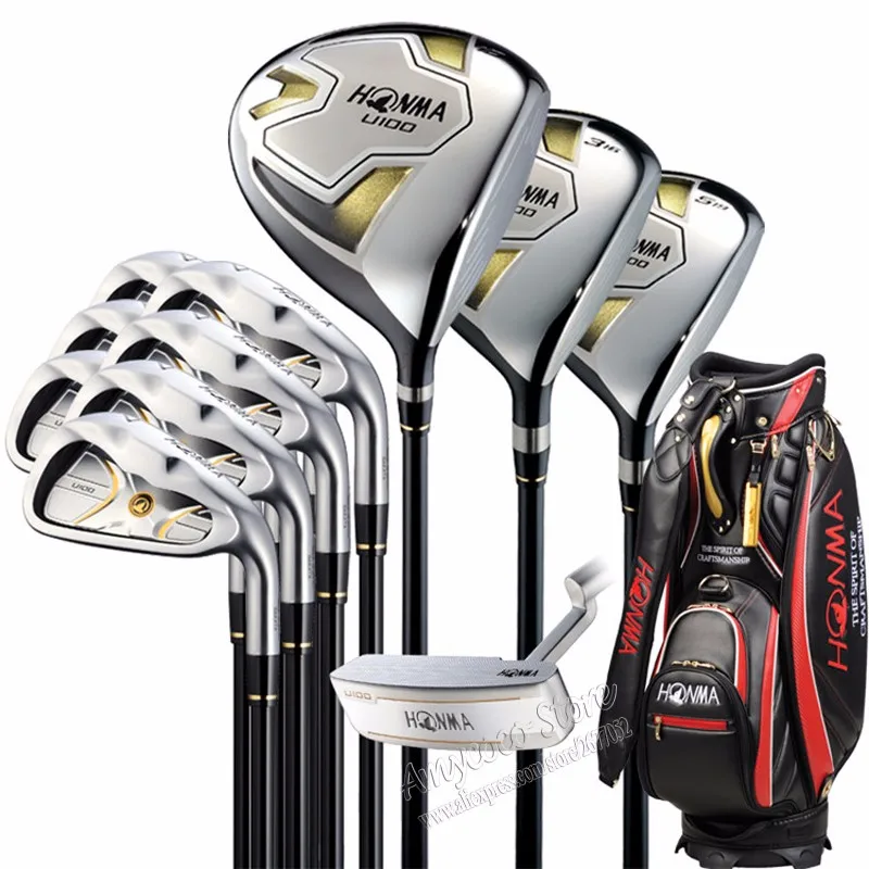 Хонма U100 полные клубы установить драйвер+ 3/5 fairway wood+ утюги+ клюшки графитовая клюшка для гольфа Шлем клюшки для гольфа