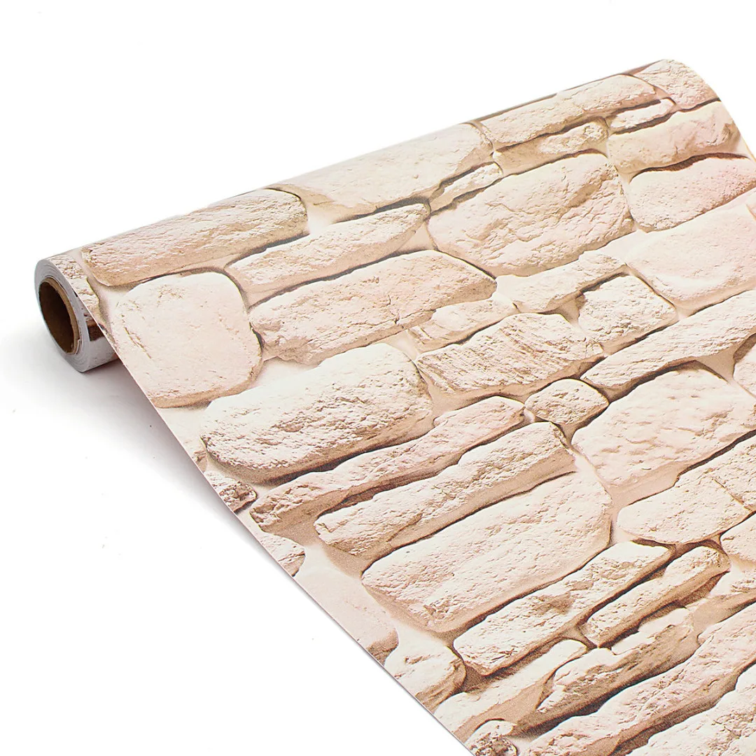 45cm*10m New Modern  DIY 3D Brick Pattern Self-adhesive Waterproof Wall Paper Decor