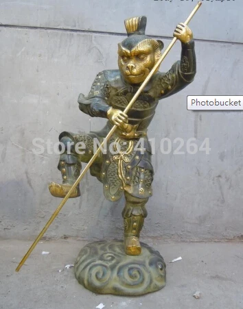 

27" China bronze "Alakazan the Great" Sun Wu Kong monkey-king Buddhism statue