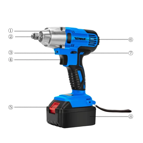 TENWA бесщеточный/беспроводной электрический гаечный ключ ударная розетка гаечный ключ 21 в 4000 мАч Li батарея ручная дрель установка
