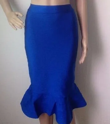 yellow 2020 new fashion sexy women's knee length high waist rayon hl fishtail mermaid bandage skirt skorts for women