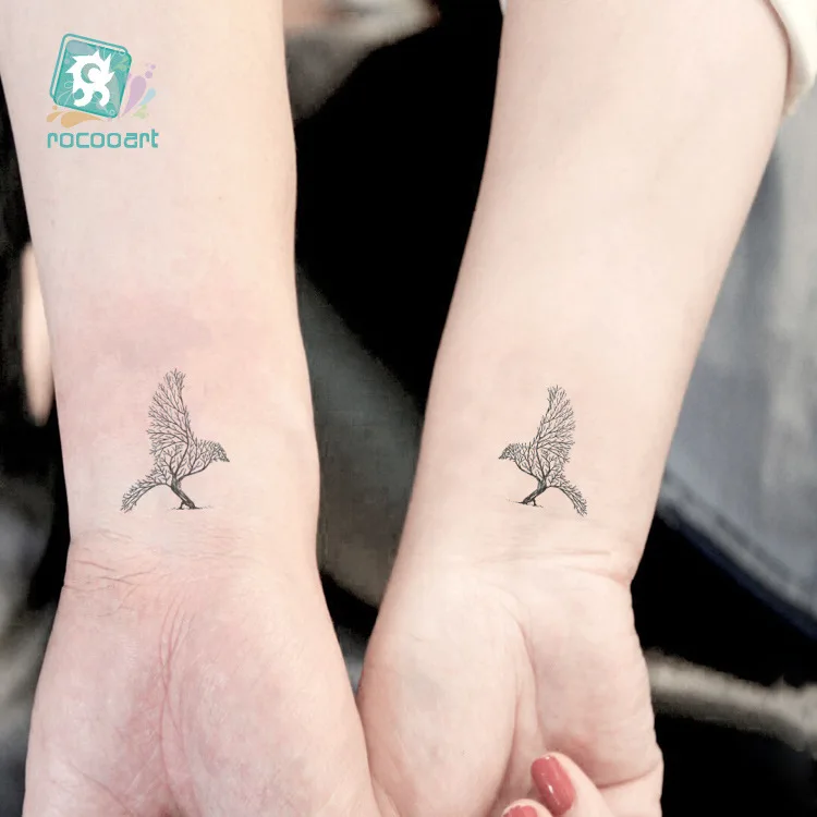 041 10 De Réductionautocollant Tatouage Temporaire étanche Arbre Loup écureuil Cerf Oiseau Tatto Transfert Deau Faux Flash Tatoo 1056 Cm Pour