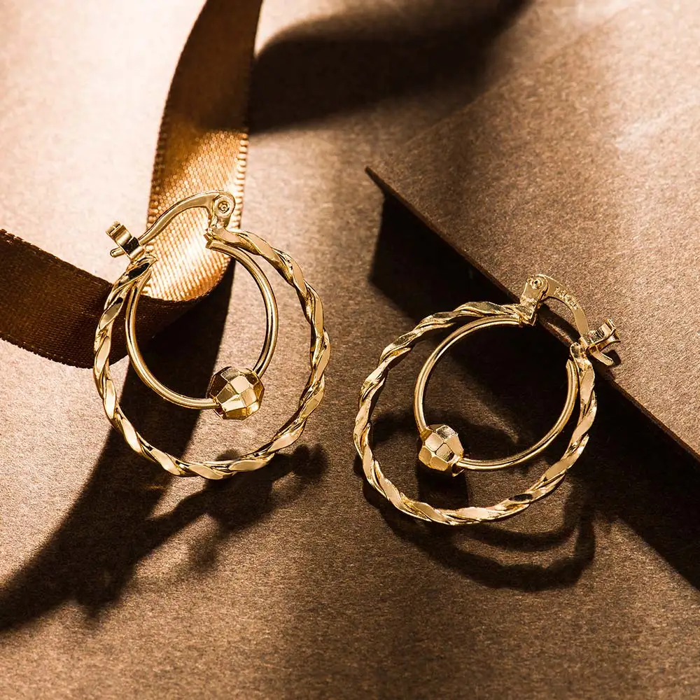 

QGGLE Hoop Earrings Fashion Shape for Women Gold Color Party Earring Fashion Jewelry