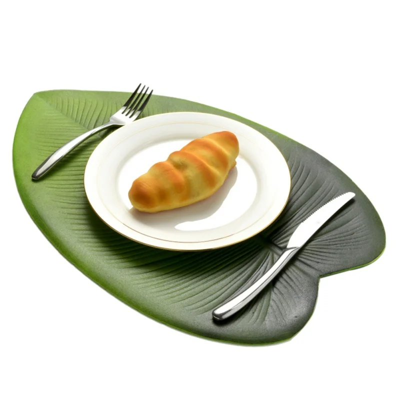 المطبخ الطعام مفرش طاولة مصنع محاكاة أوراق النخيل PVC الجدول حصيرة الزخرفية الجدول سادة الوقايات المنزل ديكور المطبخ الطعام مفرش طاولة مصنع محاكاة أوراق النخيل PVC الجدول حصيرة الزخرفية الجدول سادة الوقايات المنزل ديكور