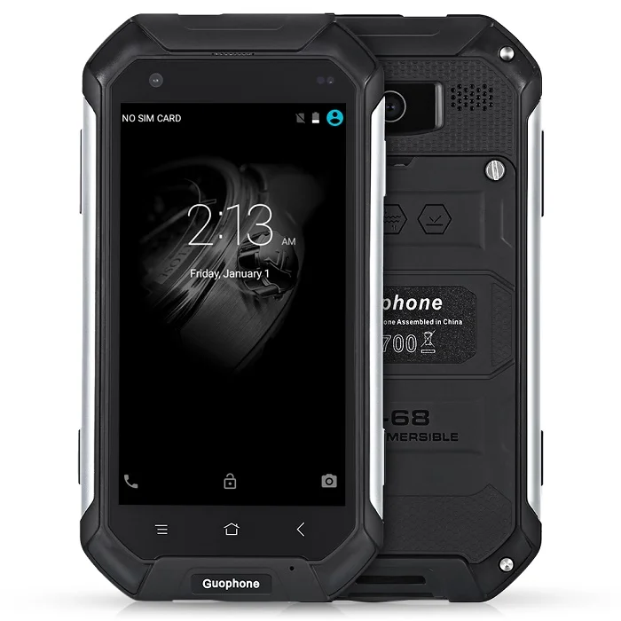 Guophone V19 IP68 Водонепроницаемый Android мобильный телефон 8MP MT6580 четырехъядерный 2GB+ 16GB 4,5 ''пылезащитный ударопрочный 3g смартфон 4500mAh - Цвет: Черный