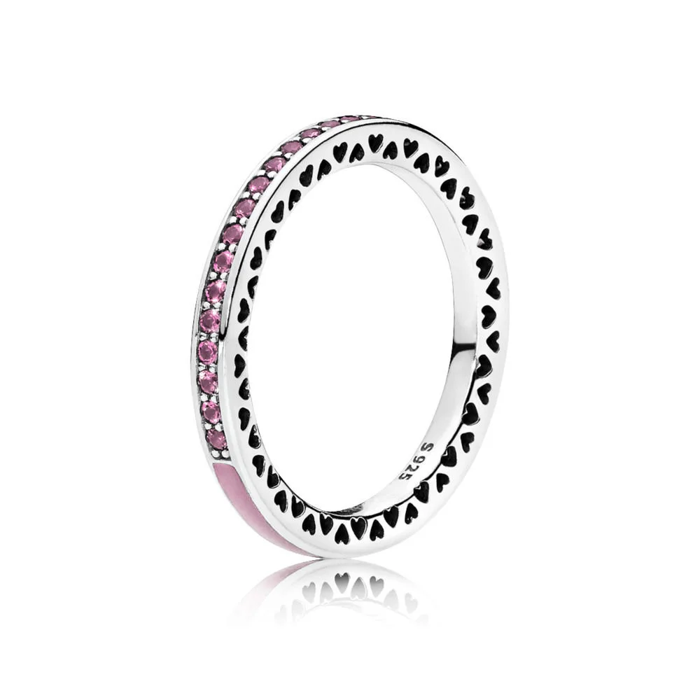 Классические серебряные кольца с красочными каплями масла любовь сердце кристалл свадебные и вечерние кольца для женщин ювелирные изделия подарок - Цвет основного камня: HR185
