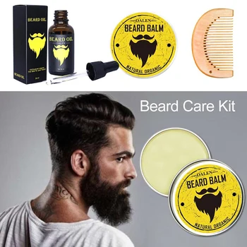 

1Set Organic Beard set Beard cream moisturizing car beard oil Hair Natural growth Men Beard Care Gift Set 28