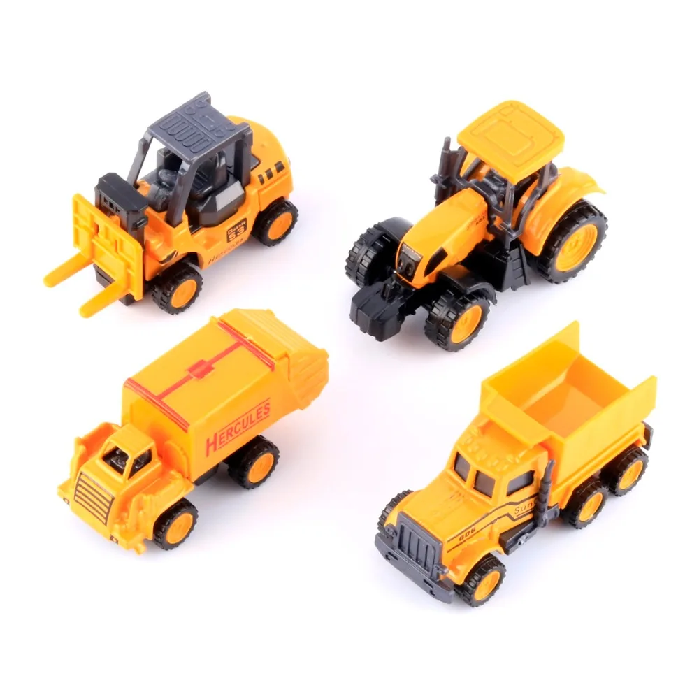 

4Pcs Mini Car Educational Toy 1:64 Forklift Construction Vehicle Mutiple Style Engineering Dump Truck for Kids Children Gift