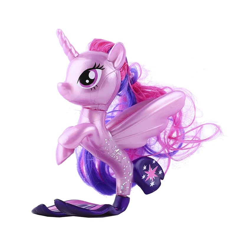 

6Pcs/Set Unicorn Fish Ponies Action Toy Figures Twilight Sparkle Rainbow Dash Apple Jack Rarity Fluttershy Pinkie Pie Kids Toys